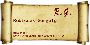 Rubicsek Gergely névjegykártya